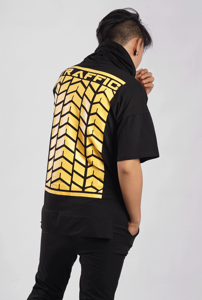 YGN TRAFFIC  TYRE Design Hoodie Black&Yellow (Boy)